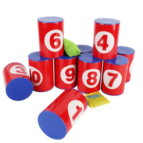 GRA ZRĘCZNOŚCIOWA "CANS GAME" RZUCANIE DO PUSZEK WORECZKAMI NAUKA I ZABAWA GRA ZRĘCZNOŚCIOWA "CANS GAME" RZUCANIE DO PUSZEK WORECZKAMI NAUKA I ZABAWA