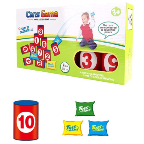GRA ZRĘCZNOŚCIOWA "CANS GAME" RZUCANIE DO PUSZEK WORECZKAMI NAUKA I ZABAWA GRA ZRĘCZNOŚCIOWA "CANS GAME" RZUCANIE DO PUSZEK WORECZKAMI NAUKA I ZABAWA