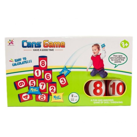 GRA ZRĘCZNOŚCIOWA "CANS GAME" RZUCANIE DO PUSZEK WORECZKAMI NAUKA I ZABAWA GRA ZRĘCZNOŚCIOWA "CANS GAME" RZUCANIE DO PUSZEK WORECZKAMI NAUKA I ZABAWA
