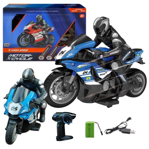 MOTOCYKL ZDALNIE STEROWANY NA PILOT MOTOCYKLISTA WYŚCIGI ZESTAW RC MOTOCYKL ZDALNIE STEROWANY NA PILOT MOTOCYKLISTA WYŚCIGI ZESTAW RC