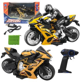 MOTOCYKL ZDALNIE STEROWANY PILOT MOTOCYKLISTA WYŚCIG RC GRUBE OPONY