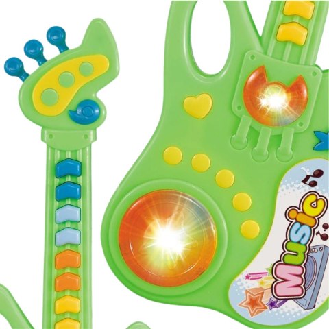 GITARA INTERAKTYWNA DLA DZIECI INSTRUMENT MUZYCZNY EFEKTY ŚWIETLNE MUZYKA