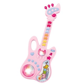 GITARA INTERAKTYWNA DLA DZIECI INSTRUMENT MUZYCZNY MELODIE DŹWIĘK ŚWIATŁO