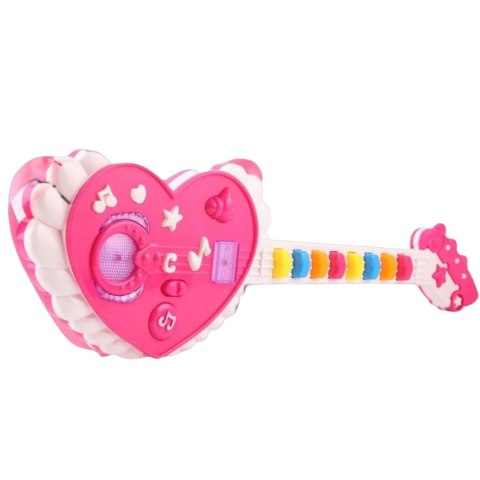 GITARA INTERAKTYWNA DLA DZIECI SERCE EFEKTY ŚWIETLNE INSTRUMENT MUZYCZNY GITARA INTERAKTYWNA DLA DZIECI SERCE EFEKTY ŚWIETLNE INSTRUMENT MUZYCZNY