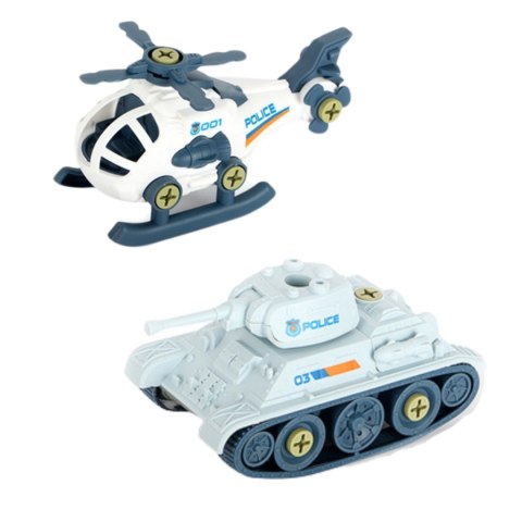 ZESTAW SAMOCHÓD DO MONTAŻU Z PRZYCZEPĄ CZOŁG HELIKOPTER WIERTARKA ŚRUBOKRĘT ZESTAW SAMOCHÓD DO MONTAŻU Z PRZYCZEPĄ CZOŁG HELIKOPTER WIERTARKA ŚRUBOKRĘT