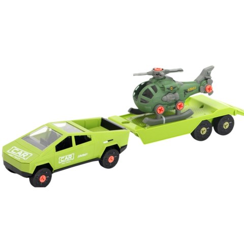 ZESTAW SAMOCHÓD DO MONTAŻU Z PRZYCZEPĄ HELIKOPTER CZOŁG WIERTARKA ŚRUBOKRĘT ZESTAW SAMOCHÓD DO MONTAŻU Z PRZYCZEPĄ HELIKOPTER CZOŁG WIERTARKA ŚRUBOKRĘT