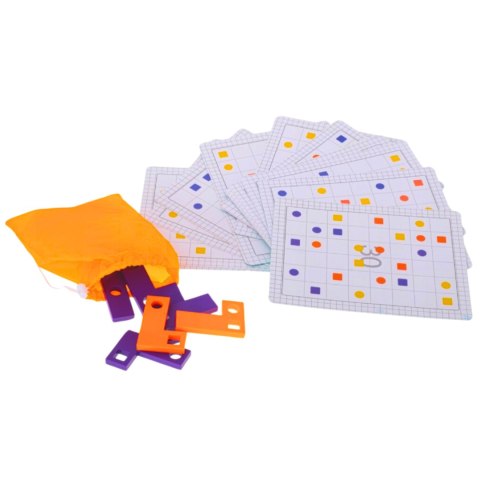 GRA LOGICZNA UKŁADANKA Z KARTAMI KOLOROWE PUZZLE KLOCKI POZIOM 1 GRA LOGICZNA UKŁADANKA Z KARTAMI KOLOROWE PUZZLE KLOCKI POZIOM 1