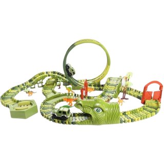 MEGA TOR WYŚCIGOWY PARK DINOZAURÓW SAMOCHODOWY DINO 324 elementów PĘTLA