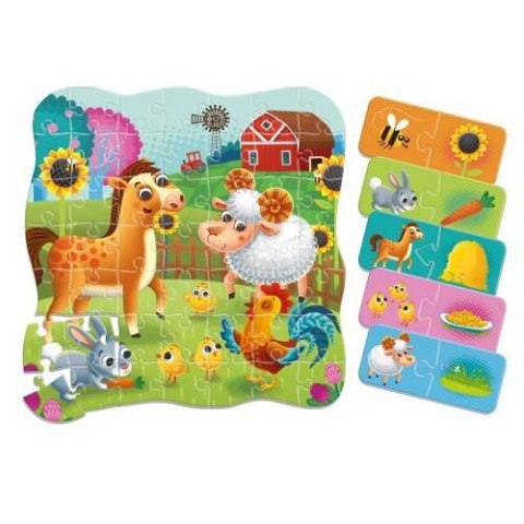 PUZZLE 2W1 FARMA ZESTAW UKŁADANKA MINI GRA EDUKACYJNA ZWIERZĘTA ROTER KAFER PUZZLE 2W1 FARMA ZESTAW UKŁADANKA MINI GRA EDUKACYJNA ZWIERZĘTA ROTER KAFER
