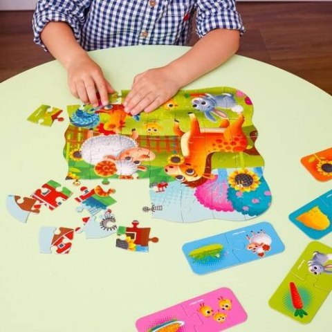 PUZZLE 2W1 FARMA ZESTAW UKŁADANKA MINI GRA EDUKACYJNA ZWIERZĘTA ROTER KAFER PUZZLE 2W1 FARMA ZESTAW UKŁADANKA MINI GRA EDUKACYJNA ZWIERZĘTA ROTER KAFER