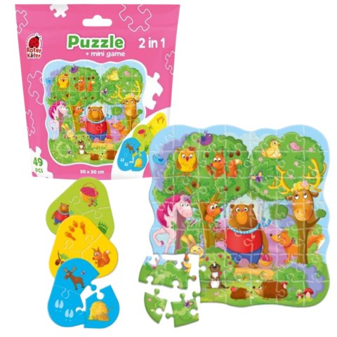 PUZZLE 2W1 MAGICZNY LAS W SASZETCE UKŁADANKA GRA EDUKACYJNA ROTER KAFER PUZZLE 2W1 MAGICZNY LAS W SASZETCE UKŁADANKA GRA EDUKACYJNA ROTER KAFER