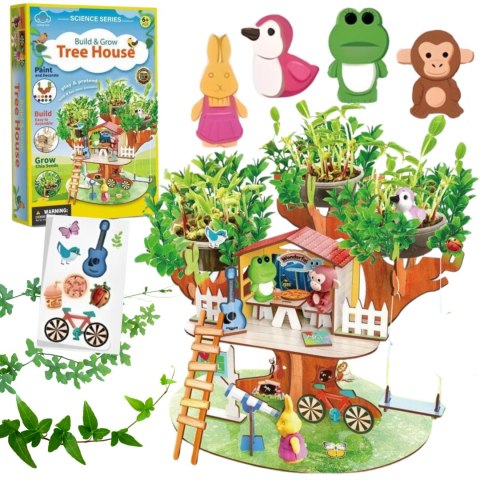 Tree house and mung bean planting Tree house and mung bean planting