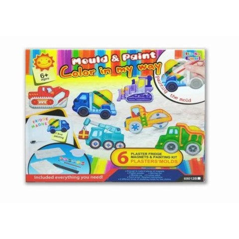 Creative Handmade DIY Gypsum Painted Toy Refrigerator Paste-Truck