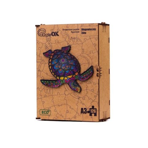 PUZZLE DREWNIANE UKŁADANKA DŁUGOWIECZNY ŻÓŁW KOLOROWY ZWIERZĘ
