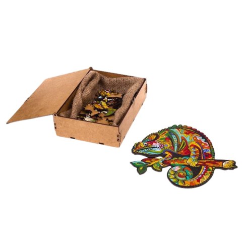 PUZZLE DREWNIANE UKŁADANKA KAMELEON KOLOROWY ZESTAW PUZZLI A4 OZDOBA PUZZLE DREWNIANE UKŁADANKA KAMELEON KOLOROWY ZESTAW PUZZLI A4 OZDOBA