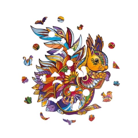 PUZZLE DREWNIANE UKŁADANKA LEŚNA WIEWIÓRKA KOLOROWA OZDOBA 95 ELEMENTÓW PUZZLE DREWNIANE UKŁADANKA LEŚNA WIEWIÓRKA KOLOROWA OZDOBA 95 ELEMENTÓW