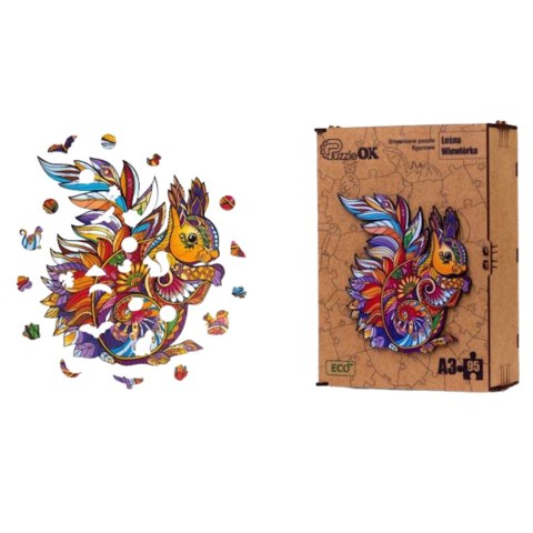 PUZZLE DREWNIANE UKŁADANKA LEŚNA WIEWIÓRKA KOLOROWA OZDOBA 95 ELEMENTÓW PUZZLE DREWNIANE UKŁADANKA LEŚNA WIEWIÓRKA KOLOROWA OZDOBA 95 ELEMENTÓW