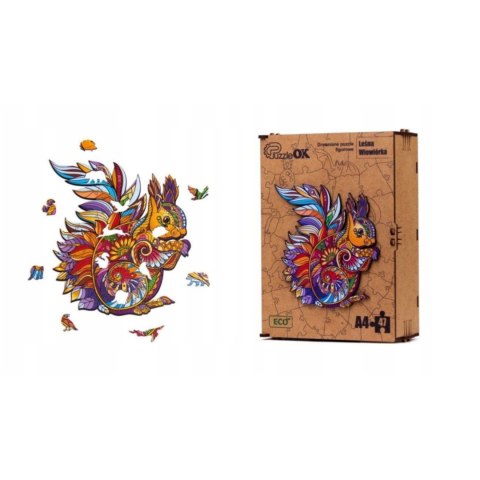PUZZLE DREWNIANE UKŁADANKA LEŚNA WIEWIÓRKA ZESTAW PUZZLI A4 OZDOBA PUZZLE DREWNIANE UKŁADANKA LEŚNA WIEWIÓRKA ZESTAW PUZZLI A4 OZDOBA