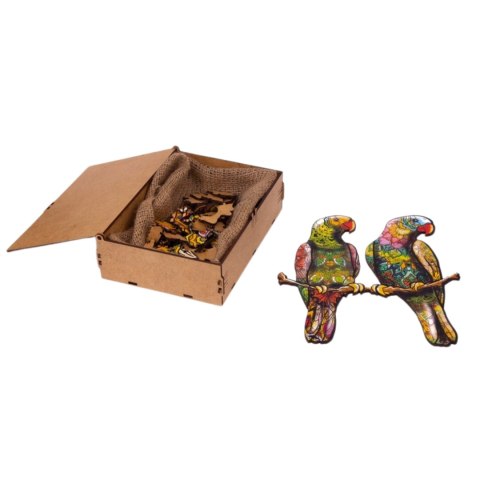 PUZZLE DREWNIANE UKŁADANKA PAPUŻKI FALISTE ZESTAW PUZZLI A3 OZDOBA PUZZLE DREWNIANE UKŁADANKA PAPUŻKI FALISTE ZESTAW PUZZLI A3 OZDOBA