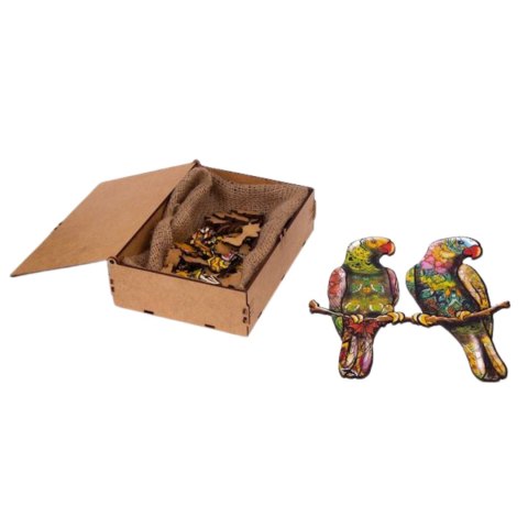 PUZZLE DREWNIANE UKŁADANKA PAPUŻKI FALISTE ZESTAW PUZZLI A4 OZDOBA PUZZLE DREWNIANE UKŁADANKA PAPUŻKI FALISTE ZESTAW PUZZLI A4 OZDOBA