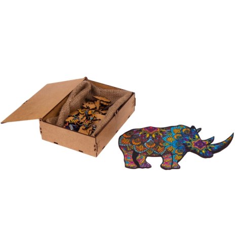 PUZZLE DREWNIANE UKŁADANKA RZADKI NOSOROŻEC ZESTAW PUZZLI A4 OZDOBA PUZZLE DREWNIANE UKŁADANKA RZADKI NOSOROŻEC ZESTAW PUZZLI A4 OZDOBA