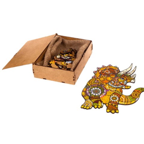 PUZZLE DREWNIANE UKŁADANKA TRICERATOPS DINOZAUR KOLOROWY OZDOBA PUZZLE DREWNIANE UKŁADANKA TRICERATOPS DINOZAUR KOLOROWY OZDOBA