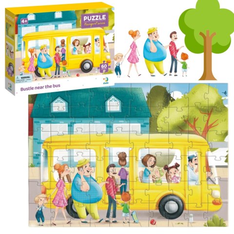 PUZZLE "GWAR OBOK AUTOBUSU" KOLOROWA I UROCZA UKŁADANKA 60 ELEMENTÓW PUZZLE "GWAR OBOK AUTOBUSU" KOLOROWA I UROCZA UKŁADANKA 60 ELEMENTÓW