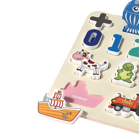 Drewniana Tablica Montessori Gra Zręcznościowa Nauka Liczenia Łowienie Ryb