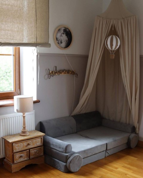 Sofa Dziecięca Premium Szara Rozkładana Przyjemna W Dotyku Siedzisko Pufy Sofa Dziecięca Premium Szara Rozkładana Przyjemna W Dotyku Siedzisko Pufy