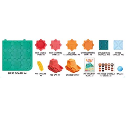 Tor Przeszkód Drogi Koparka Układanka Labirynt Puzzle Klocki Montessori XXL