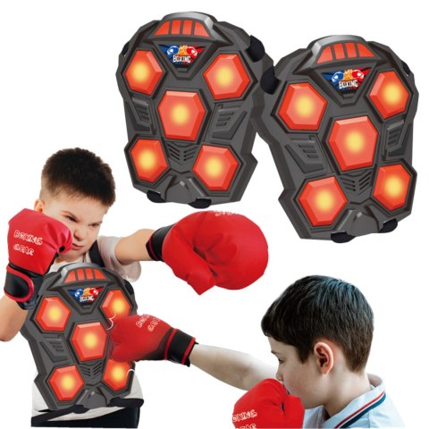 2x Zestaw Bokserski Treningowy Boks Dla Dzieci Rękawice Tarcze LED Dźwięk 2x Zestaw Bokserski Treningowy Boks Dla Dzieci Rękawice Tarcze LED Dźwięk