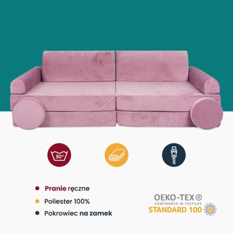 Sofa Dziecięca Premium Różowa Rozkładana Przyjemna W Dotyku Siedzisko Pufy Sofa Dziecięca Premium Różowa Rozkładana Przyjemna W Dotyku Siedzisko Pufy