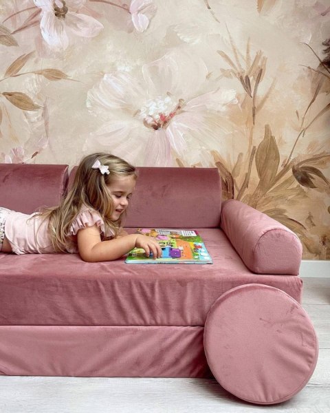 Sofa Dziecięca Premium Różowa Rozkładana Przyjemna W Dotyku Siedzisko Pufy Sofa Dziecięca Premium Różowa Rozkładana Przyjemna W Dotyku Siedzisko Pufy