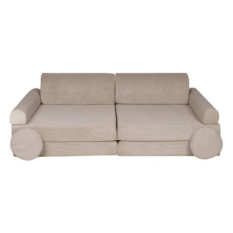 Sofa Premium Sztruksowa Dziecięca Rozkładana Siedzisko Miejsce Zabaw Beżowy Sofa Premium Sztruksowa Dziecięca Rozkładana Siedzisko Miejsce Zabaw Beżowy