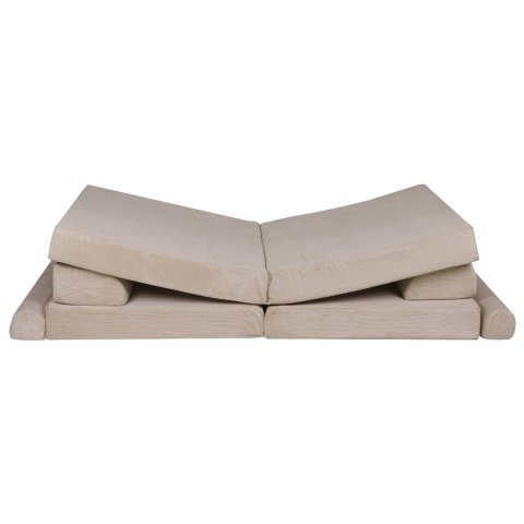 Sofa Premium Sztruksowa Dziecięca Rozkładana Siedzisko Miejsce Zabaw Beżowy Sofa Premium Sztruksowa Dziecięca Rozkładana Siedzisko Miejsce Zabaw Beżowy