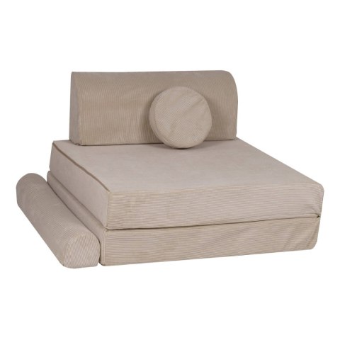 Sofa Premium Sztruksowa Dziecięca Rozkładana Siedzisko Miejsce Zabaw Beżowy Sofa Premium Sztruksowa Dziecięca Rozkładana Siedzisko Miejsce Zabaw Beżowy