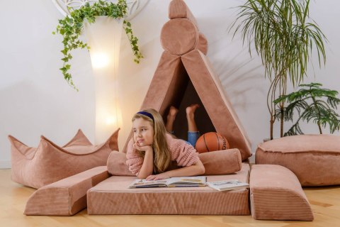 Sofa Premium Sztruksowa Dziecięca Rozkładana Siedzisko Miejsce Zabaw Beżowy Sofa Premium Sztruksowa Dziecięca Rozkładana Siedzisko Miejsce Zabaw Beżowy