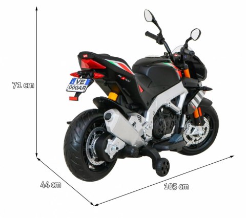 Motor Na Akumulator Aprilia Tuono V4 Czarny MP3 Kółka Wolny Start Motor Na Akumulator Aprilia Tuono V4 Czarny MP3 Kółka Wolny Start