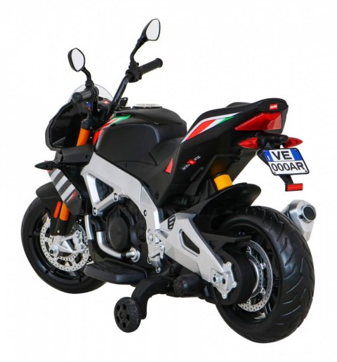 Motor Na Akumulator Aprilia Tuono V4 Czarny MP3 Kółka Wolny Start Motor Na Akumulator Aprilia Tuono V4 Czarny MP3 Kółka Wolny Start