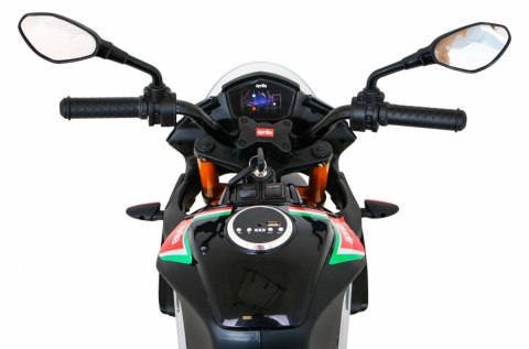 Motor Na Akumulator Aprilia Tuono V4 Czarny MP3 Kółka Wolny Start Motor Na Akumulator Aprilia Tuono V4 Czarny MP3 Kółka Wolny Start