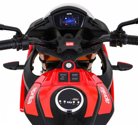 Motor Na Akumulator Aprilia Tuono V4 Czerwony MP3 Kółka Wolny Start Motor Na Akumulator Aprilia Tuono V4 Czerwony MP3 Kółka Wolny Start