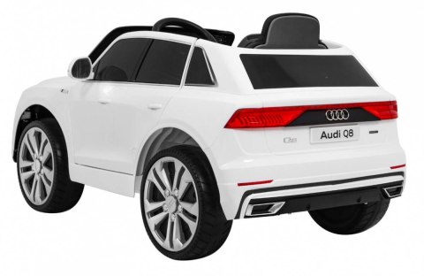 Auto Na Akumulator Audi Q8 Lift Biały Pilot EVA Wolny Start MP3 USB LED Auto Na Akumulator Audi Q8 Lift Biały Pilot EVA Wolny Start MP3 USB LED