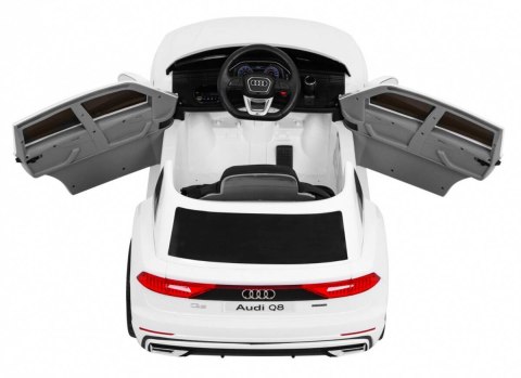 Auto Na Akumulator Audi Q8 Lift Biały Pilot EVA Wolny Start MP3 USB LED Auto Na Akumulator Audi Q8 Lift Biały Pilot EVA Wolny Start MP3 USB LED