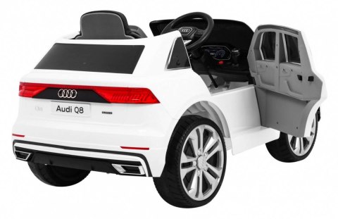 Auto Na Akumulator Audi Q8 Lift Biały Pilot EVA Wolny Start MP3 USB LED Auto Na Akumulator Audi Q8 Lift Biały Pilot EVA Wolny Start MP3 USB LED