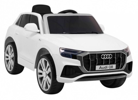 Auto Na Akumulator Audi Q8 Lift Biały Pilot EVA Wolny Start MP3 USB LED Auto Na Akumulator Audi Q8 Lift Biały Pilot EVA Wolny Start MP3 USB LED