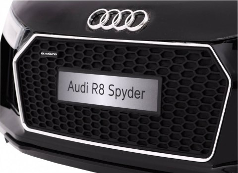 Auto Na Akumulator Audi R8 Spyder Czarny Pilot EVA Radio MP3 LED Auto Na Akumulator Audi R8 Spyder Czarny Pilot EVA Radio MP3 LED