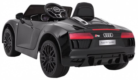 Auto Na Akumulator Audi R8 Spyder Czarny Pilot EVA Radio MP3 LED Auto Na Akumulator Audi R8 Spyder Czarny Pilot EVA Radio MP3 LED