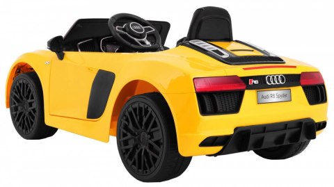 Auto Na Akumulator Audi R8 Spyder Żółty Pilot EVA Wolny Start Radio MP3 LED Auto Na Akumulator Audi R8 Spyder Żółty Pilot EVA Wolny Start Radio MP3 LED
