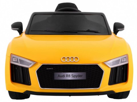 Auto Na Akumulator Audi R8 Spyder Żółty Pilot EVA Wolny Start Radio MP3 LED Auto Na Akumulator Audi R8 Spyder Żółty Pilot EVA Wolny Start Radio MP3 LED