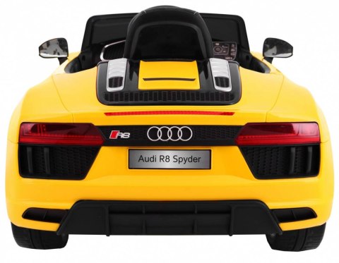 Auto Na Akumulator Audi R8 Spyder Żółty Pilot EVA Wolny Start Radio MP3 LED Auto Na Akumulator Audi R8 Spyder Żółty Pilot EVA Wolny Start Radio MP3 LED
